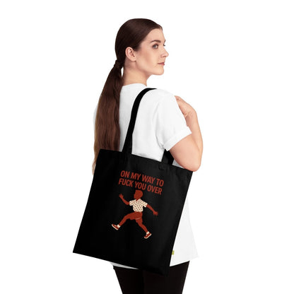 Tote Bag – „On my way to f*ck you over“ | Lustiger Stoffbeutel mit Retro-Motiv & ironischer Botschaft-Bags-True Insights