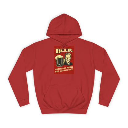 BEER Hoodie Retro Vintage Bier Spruch - Helping Ugly People - Lustiges Geschenk für Bierliebhaber, Party & Herren