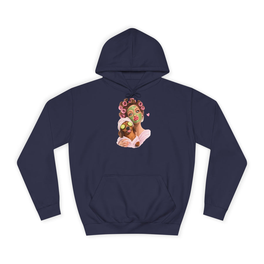 True Insights Dackel Spa Hoodie – Lustiges Wellness-Motiv mit Dackel in Oxford Navy