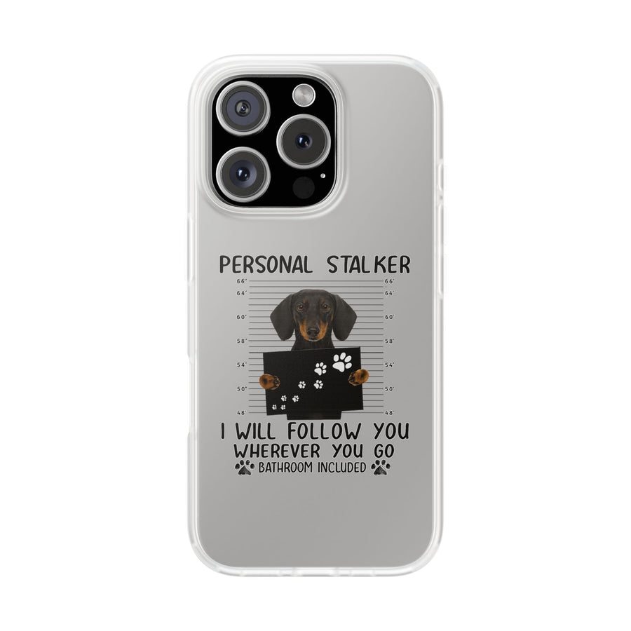 True Insights Handyhülle Dackel Personal Stalker Design für iPhone 16 Pro mit lustigem Hunde-Motiv