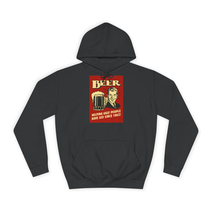 BEER Hoodie Retro Vintage Bier Spruch - Helping Ugly People - Lustiges Geschenk für Bierliebhaber, Party & Herren