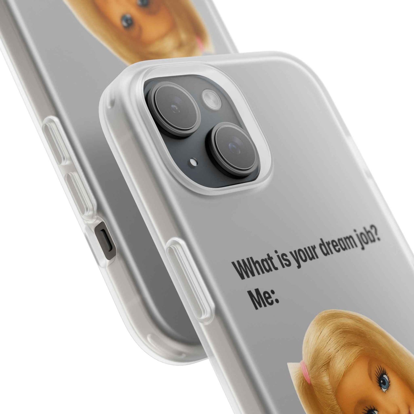 Traumjob Handyhülle – Satirische Anti-Work Phone Case mit Puppen-Illustration