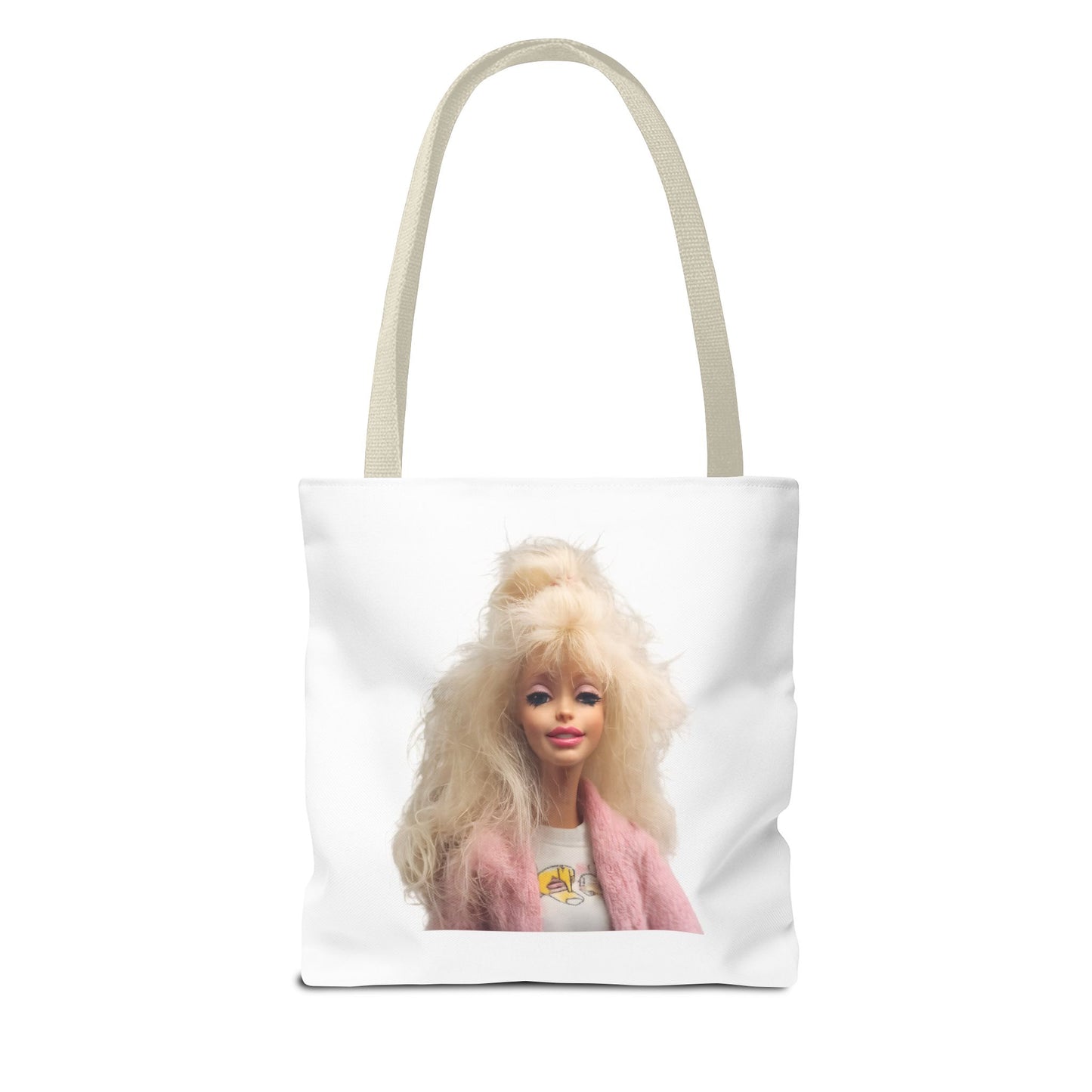 Retro Barbie Puppe Tote Bag – 80er Style Blonde Doll Print, Kult Fashion Shopper für Sammler & Nostalgie-Fans
