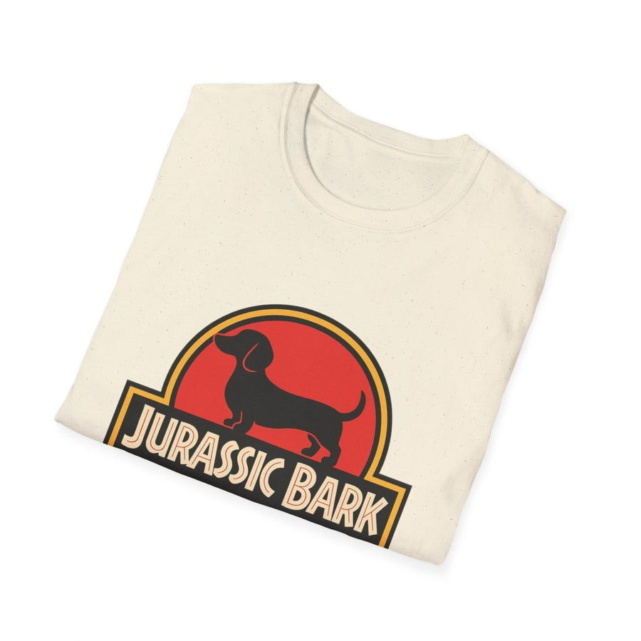 True Insights T-Shirt Jurassic Bark Dackel Edition Lifestyle-Aufnahme mit witzigem Dinosaurier-Dackel