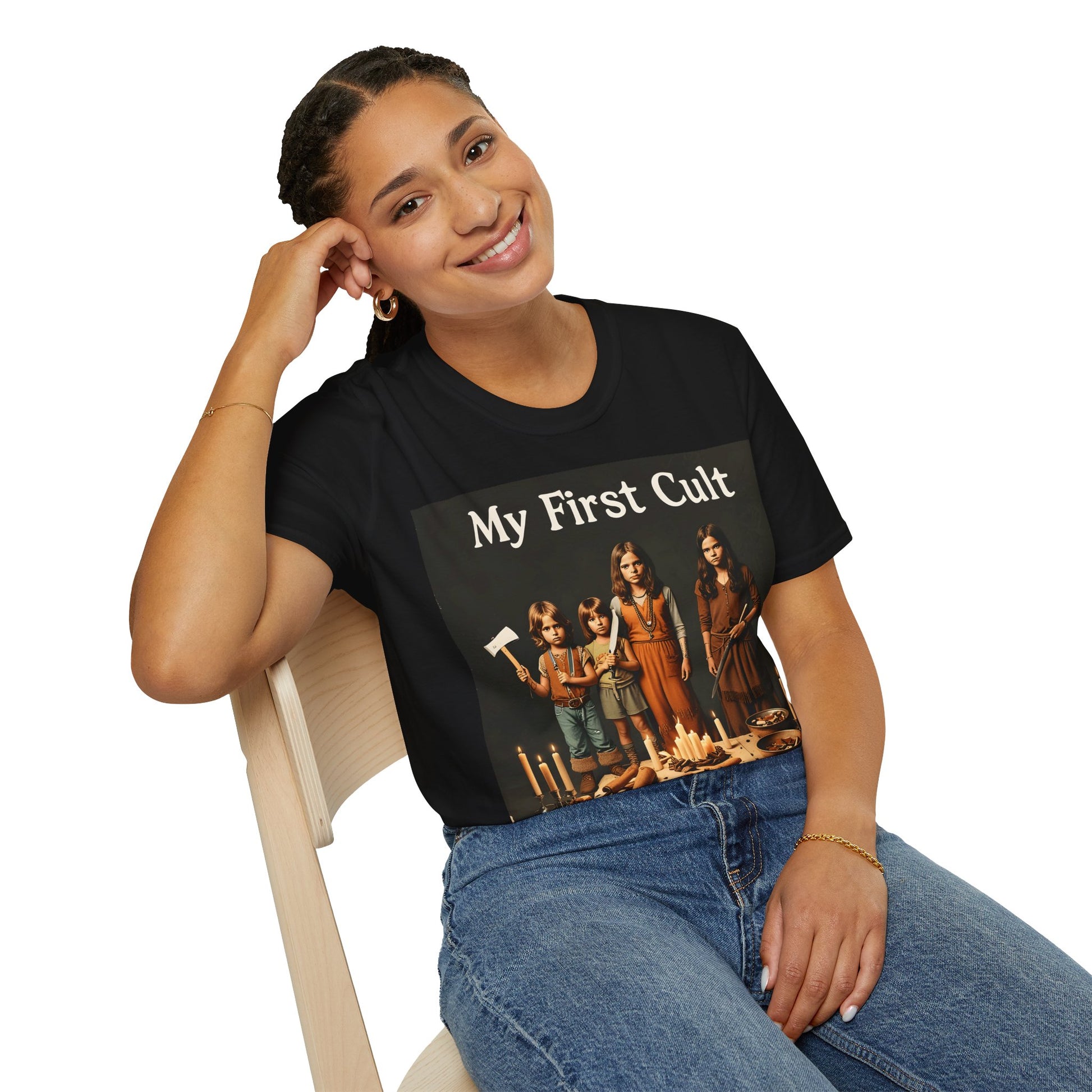 Cult Statement Tee - My First Cult T-Shirt – Freches Satire-Design für mutige Statements | True Insights