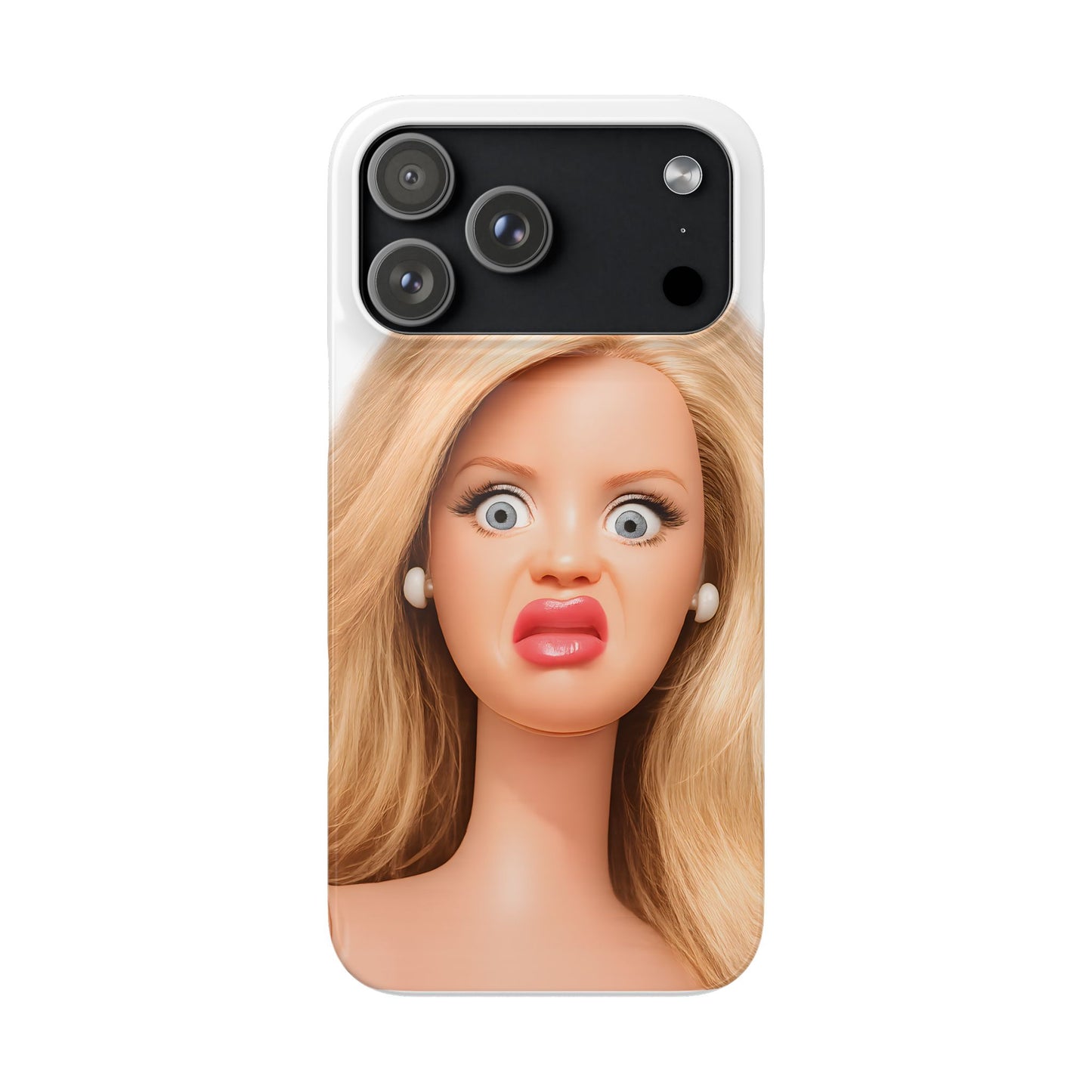 Lustige Handyhülle mit schockiertem Puppen-Gesicht – Meme Handy Case für Humor-Fans & witzige Geschenkidee