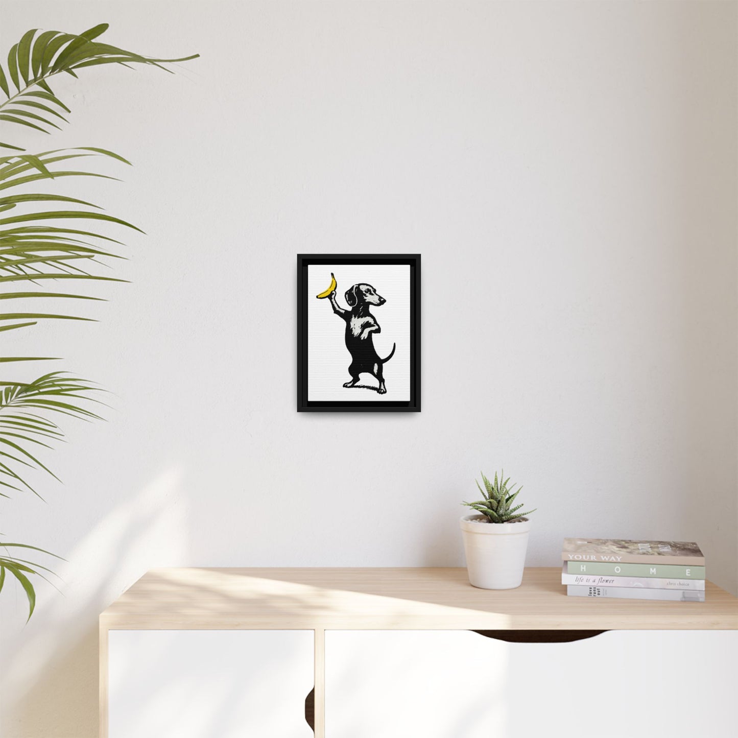Dackel mit Banane – Banksy-inspirierter Art Print