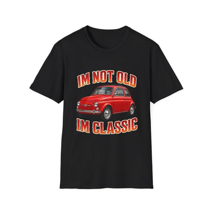 I'm Not Old I'm Classic | Fiat 500 T-Shirt Rot | Italienischer Oldtimer Retro Shirt Herren