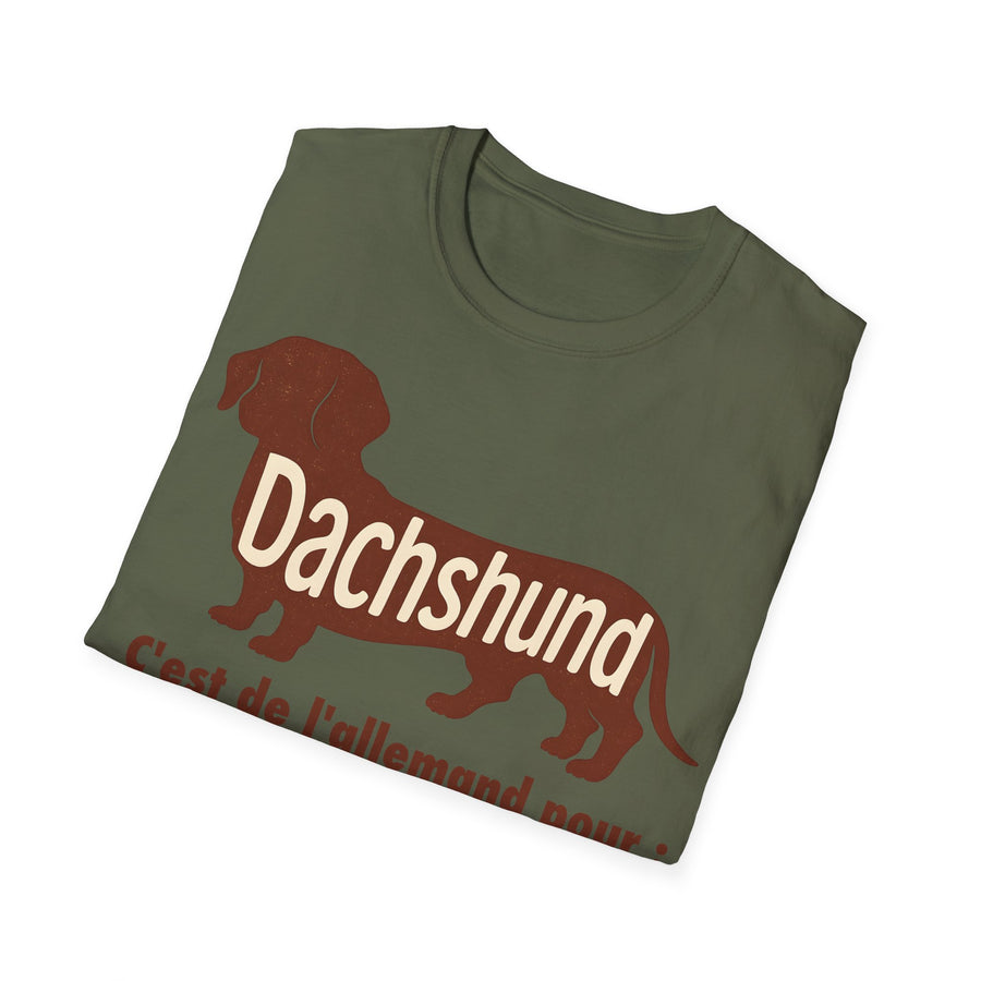 T-shirt Teckel « Dachshund – c'est de l'allemand pour petit casse-pieds » – Cadeau humour chien vintage