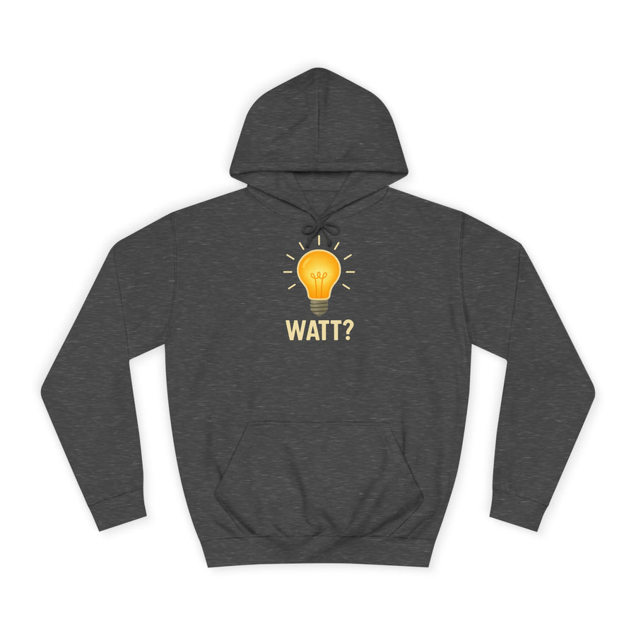 True Insights Watt? Glühbirne Hoodie – Witziges Wortspiel-Motiv in Charcoal