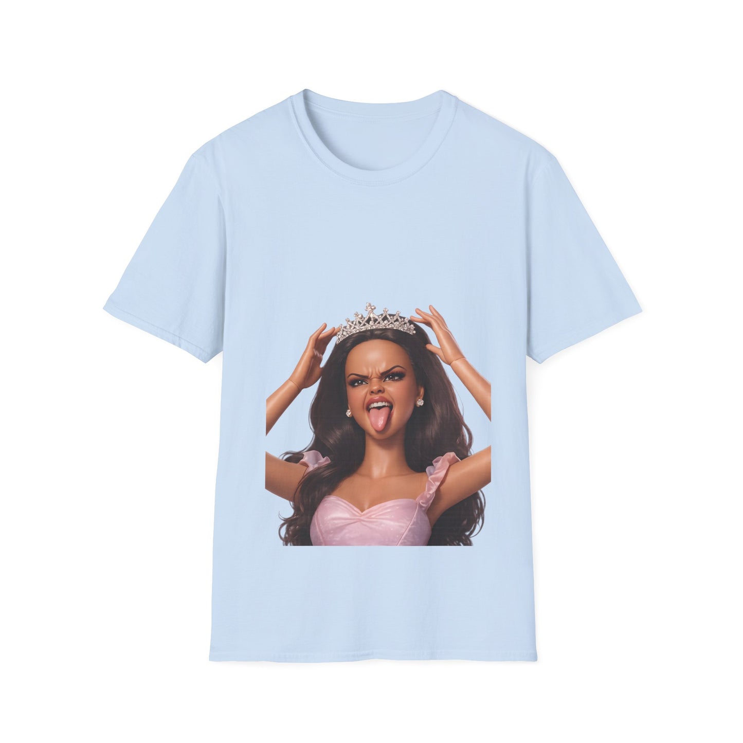 Barbicore T-Shirt Unisex – Freche Puppen-Prinzessin mit Krone & Zunge raus, Pink Aesthetic Statement Shirt