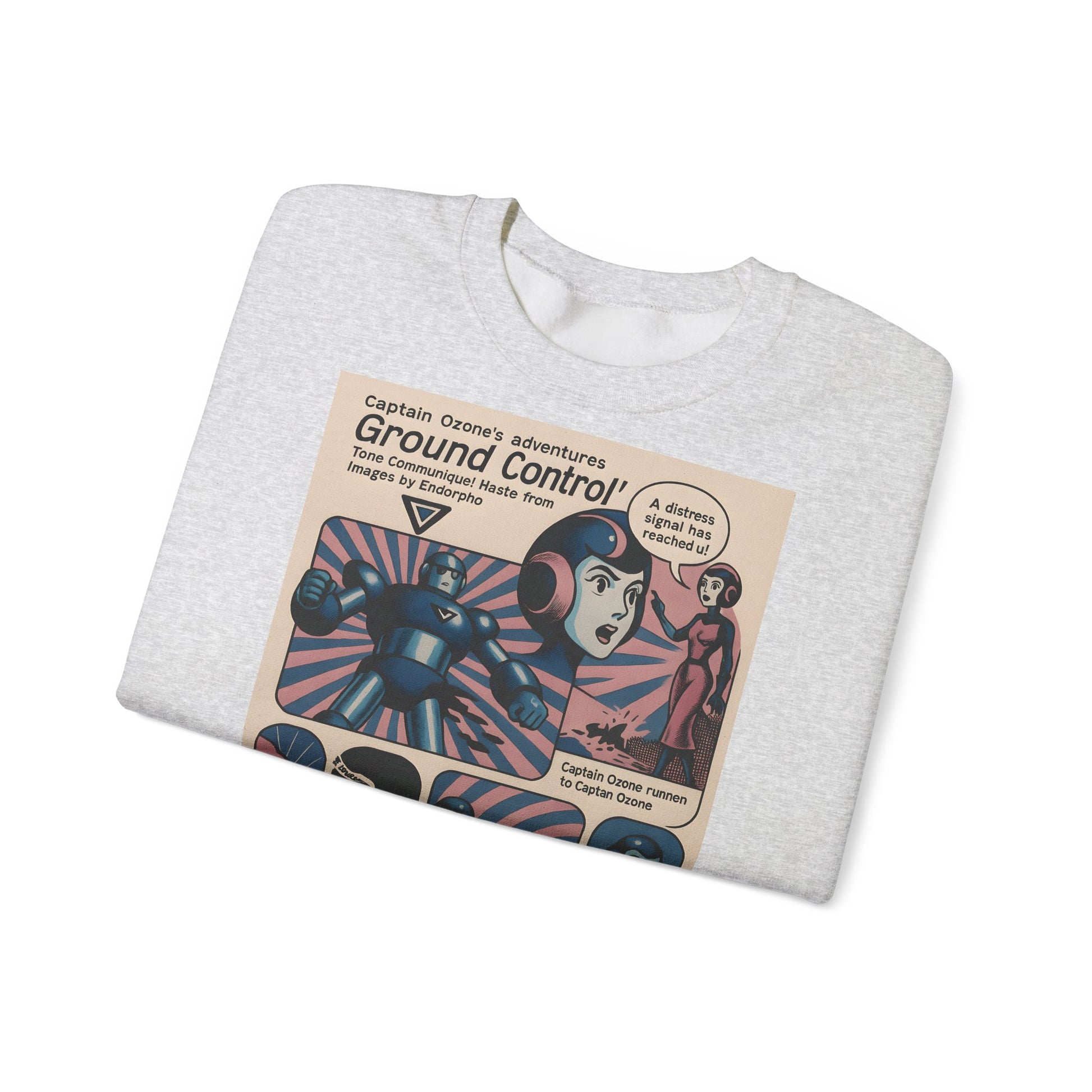 Retro Space Comic Sweatshirt – Captain Ozone „Ground Control“ Edition
