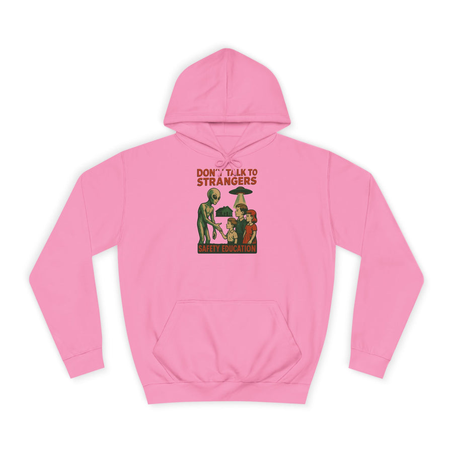 True Insights Don't Talk to Strangers Alien Hoodie – Lustiges Retro-UFO-Motiv in Candyfloss Pink