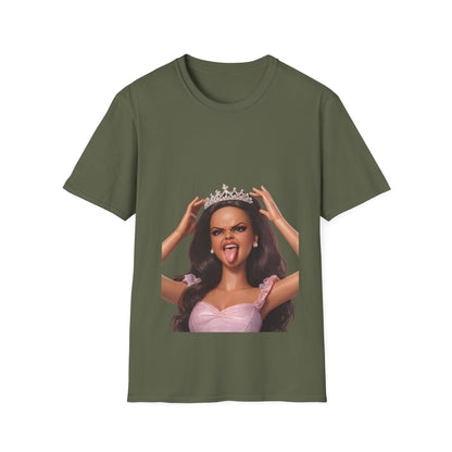 Barbicore T-Shirt Unisex – Freche Puppen-Prinzessin mit Krone & Zunge raus, Pink Aesthetic Statement Shirt