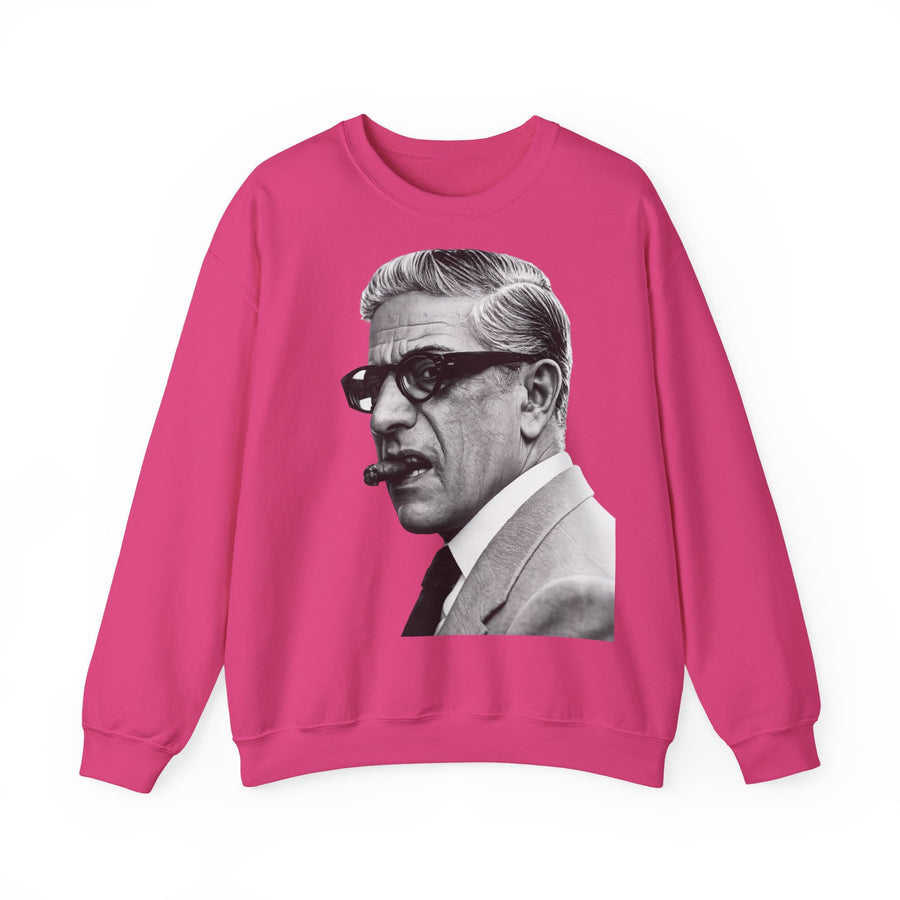 True Insights Sweatshirt Aristoteles Onassis Porträt in Pink Heliconia, Vintage Legenden Pullover Herren Damen