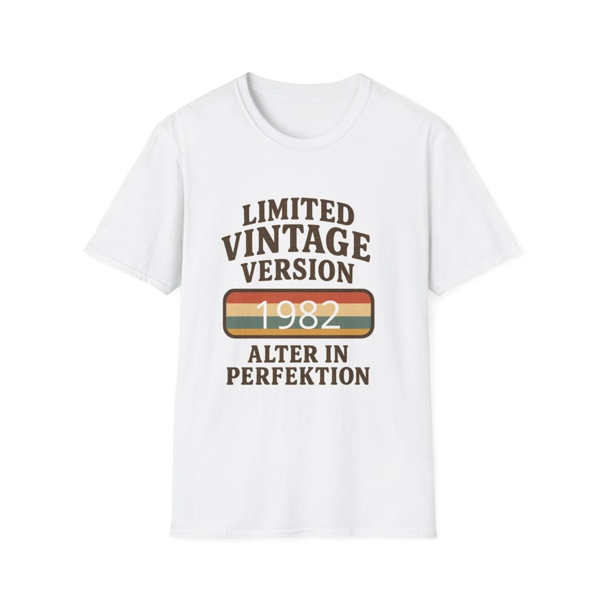 Weißes T-Shirt mit Schriftzug Limited Vintage Version 1982 Alter in Perfektion im Retro-Poster-Stil für Geburtstagsgeschenke.