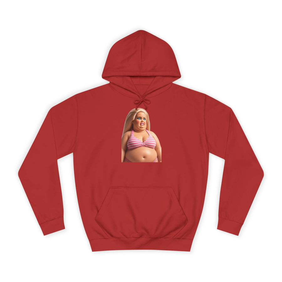 True Insights Genervte Blondine Hoodie – Lustiges Statement-Motiv mit Bikini-Puppe in Fire Red