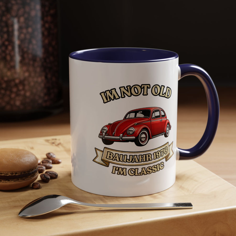Mug Année 1976 - I'm Not Old I'm Classic - Coccinelle Rouge Vintage - Cadeau 50 ans