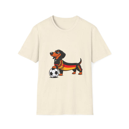 True Insights T-Shirt Fußball Dackel WM 2026 im Deutschland-Trikot in Natural für Fußball-Fans und Hundeliebhaber