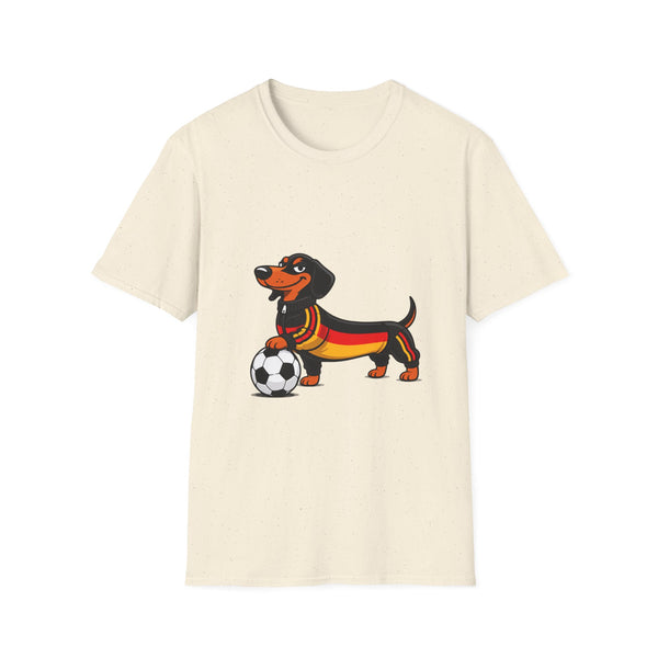 True Insights T-Shirt Fußball Dackel WM 2026 im Deutschland-Trikot in Natural für Fußball-Fans und Hundeliebhaber