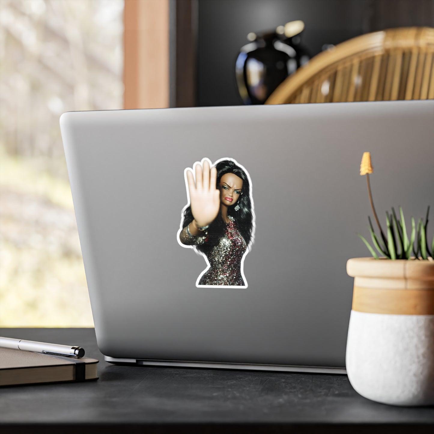 Talk to the Hand Sticker – Diva Barbie Stop-Geste, glamouröser Fashion-Doll Aufkleber für Laptop, Handy & Deko