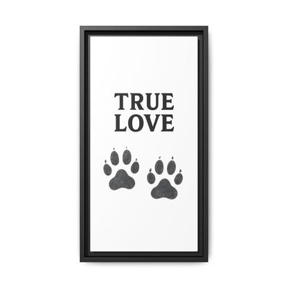 TRUE LOVE – Gerahmtes Wandbild mit Pfotenabdrücken | Tierliebe als stilvolles Geschenk