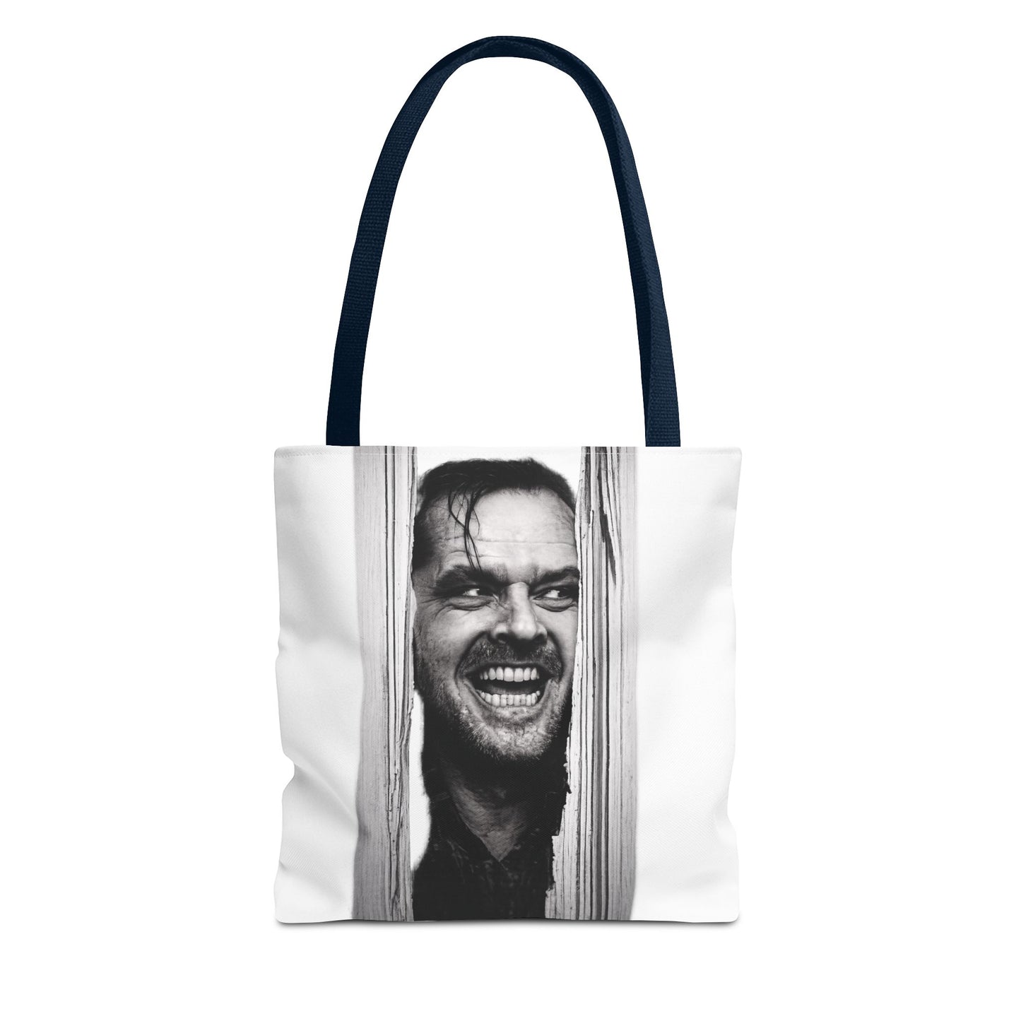 The Shining Tote Bag – Jack Torrance Jack Nicholson Kult-Horror Motiv – Schwarz-Weiß Stofftasche für Filmfans & Horror-Liebhaber