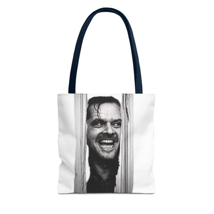 The Shining Tote Bag – Jack Torrance Jack Nicholson Kult-Horror Motiv – Schwarz-Weiß Stofftasche für Filmfans & Horror-Liebhaber