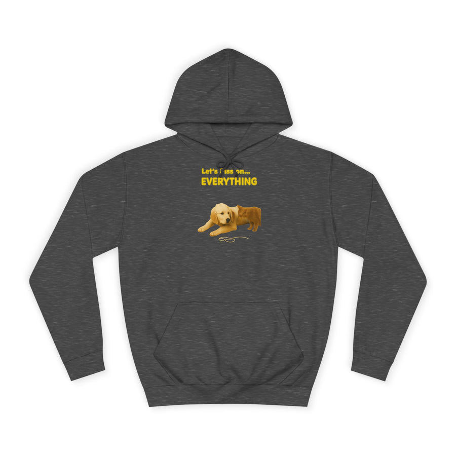 True Insights Let's Piss on Everything Hoodie – Satirisches Motiv mit Hund und Katze in Charcoal