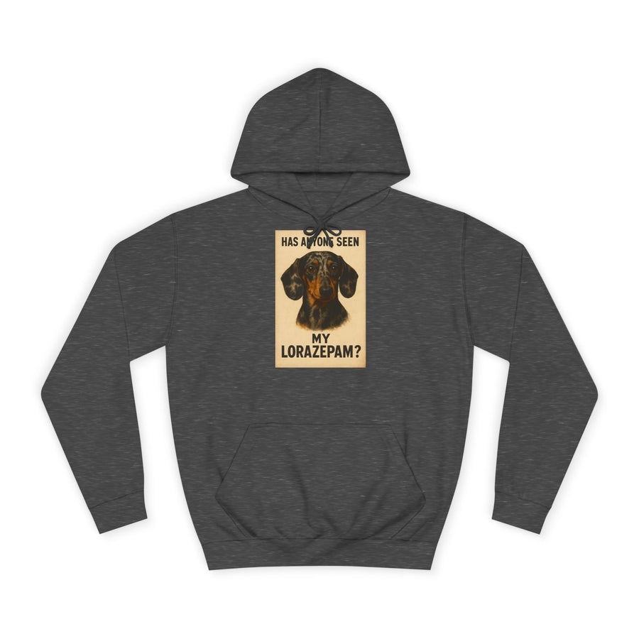 True Insights Has Anyone Seen My Lorazepam Dackel Hoodie – Lustiges Vintage-Dackel-Motiv in Charcoal