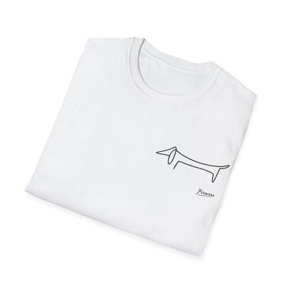 Picasso Dackel T-Shirt – Minimalistische Hundelinie mit Kultfaktor - kleines Motiv