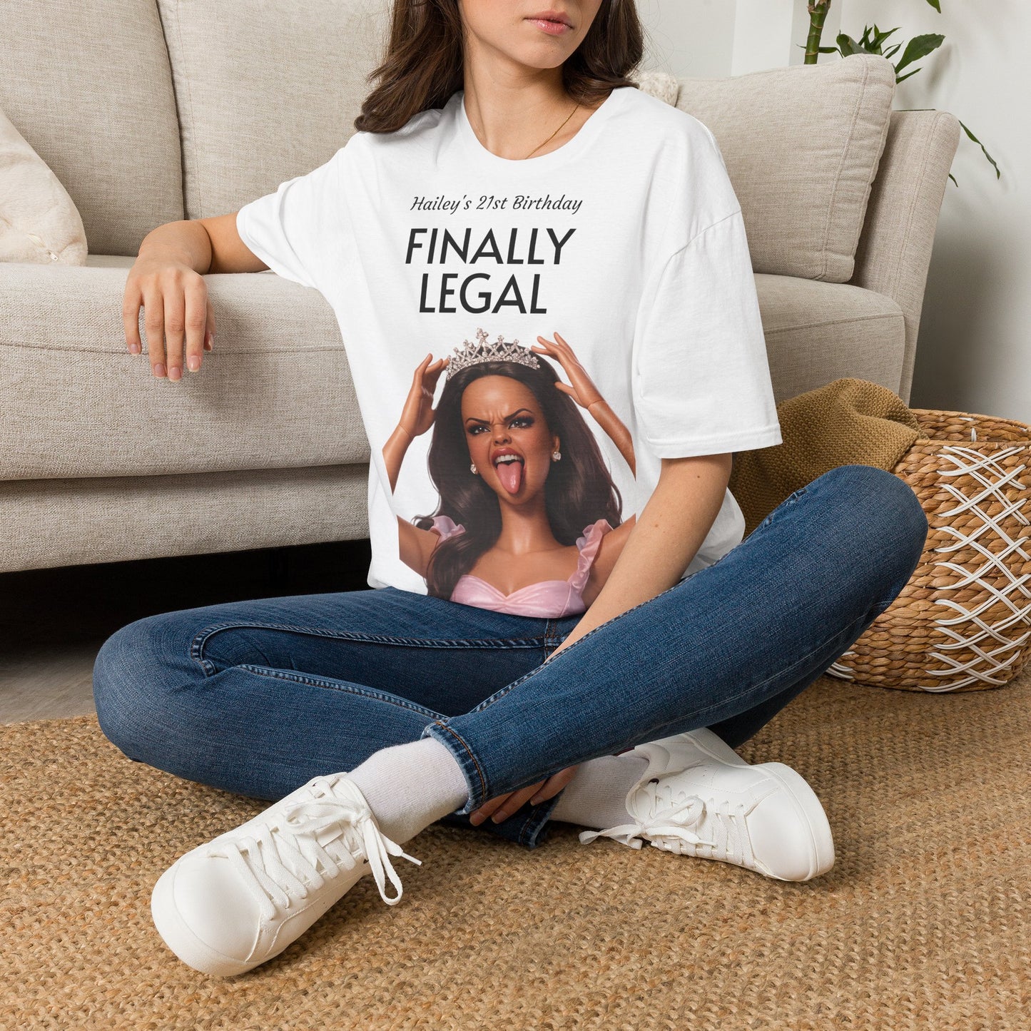 Personalisiertes Geburtstags-Shirt mit Wunschname – Freche Prinzessin, lustiges Geschenk für Sie, Party Statement Shirt