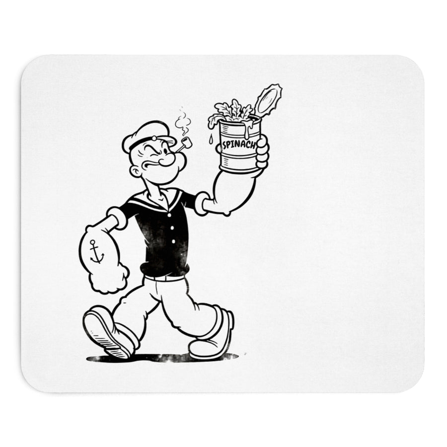 Tapis de souris Popeye Épinards Comic Kult – Rétro Cartoon Sailor, cadeau drôle bureau & gaming