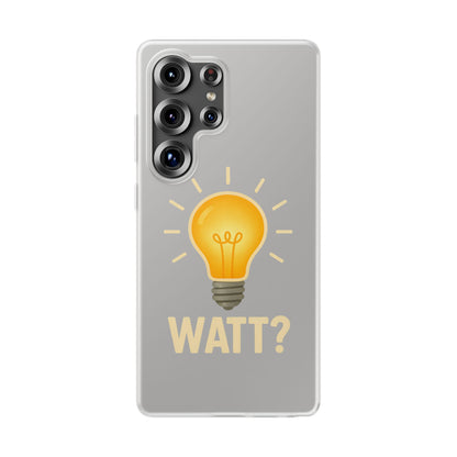Coque de téléphone WATT? avec motif ampoule | Protection ludique pour les passionnés de technologie et d'électronique