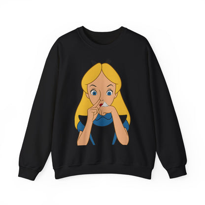 Sweatshirt – Satire Sweatshirt – "Alice im Rausch" Pop-Art Design | True Insights Design mit Humor