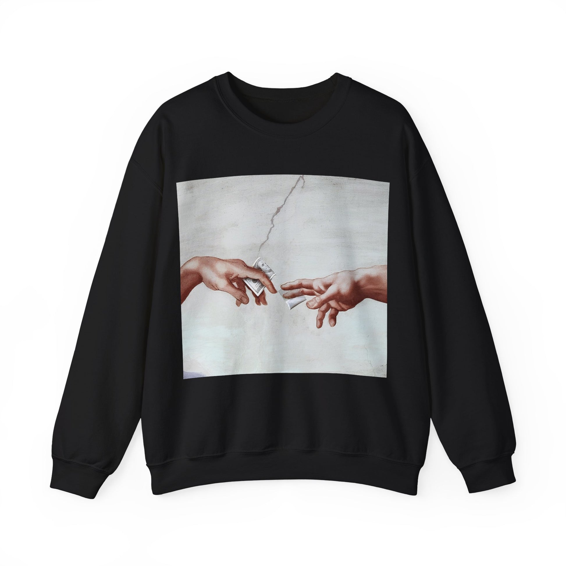 Sweatshirt – The Deal Sweatshirt – Satirische Kunst trifft Streetwear | Michelangelo Meme Design | True Insights Design mit Humor