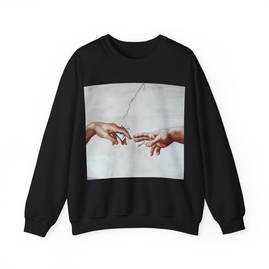 Sweatshirt – The Deal Sweatshirt – Satirische Kunst trifft Streetwear | Michelangelo Meme Design | True Insights Design mit Humor