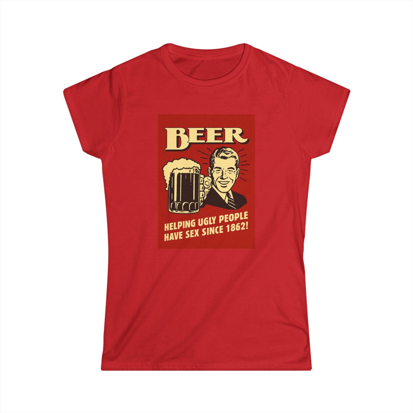 Beer Shirt Damen - Helping Ugly People Have Sex Since 1862 - Lustiges Retro Bier T-Shirt für Party & Feiern