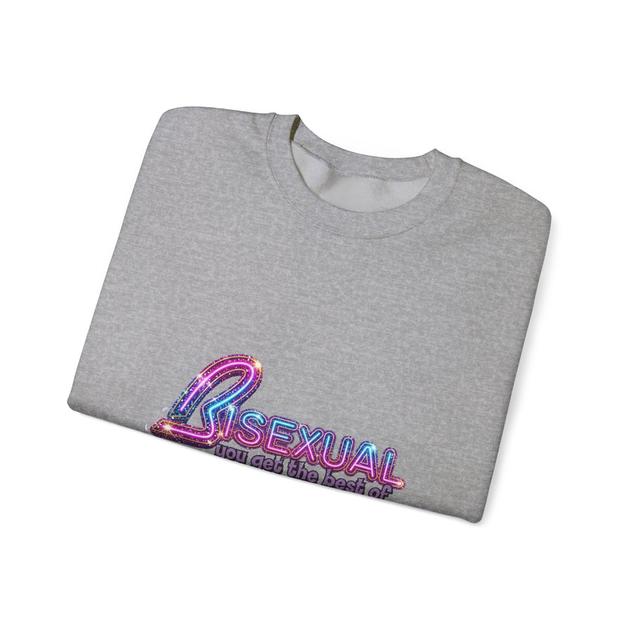 Bisexual – Best of Both Worlds Sweatshirt – Glittermotief voor Bi Pride en Pride
