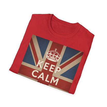 True Insights T-Shirt Keep Calm and Carry On Union Jack Vintage Motiv getragen, britische Flagge, lässiger Look