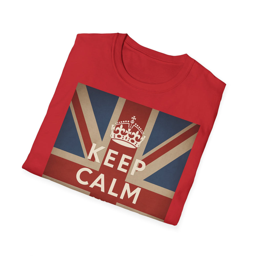 True Insights T-Shirt Keep Calm and Carry On Union Jack Vintage Motiv getragen, britische Flagge, lässiger Look