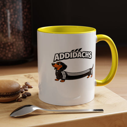 Lustige Dackel Tasse 'ADDIDACHS' - Witziger Sport-Hund Kaffeebecher für Hundeliebhaber & Dackel-Fans