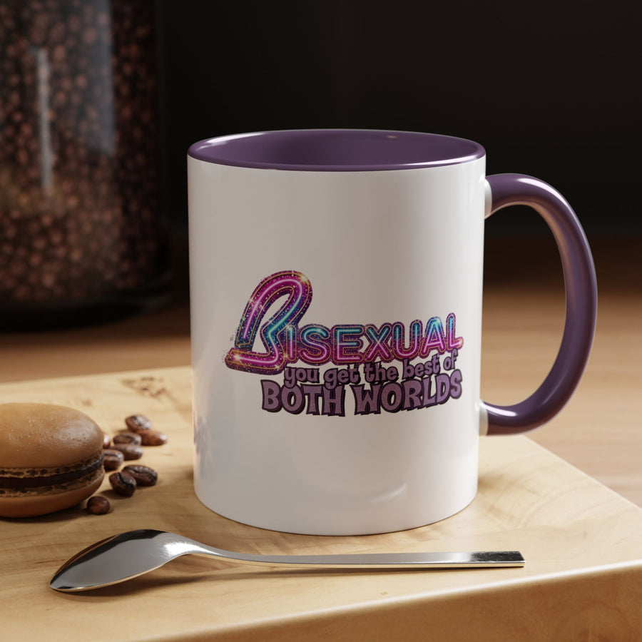 Mug Bisexual – You Get The Best Of Both Worlds | Effet paillettes coloré pour Bi Pride & CSD