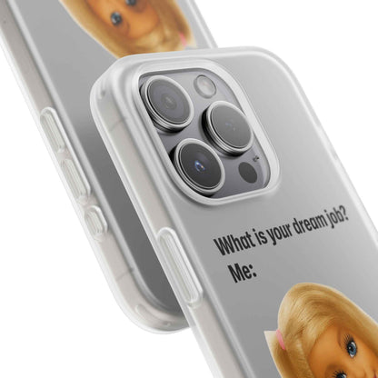 Traumjob Handyhülle – Satirische Anti-Work Phone Case mit Puppen-Illustration