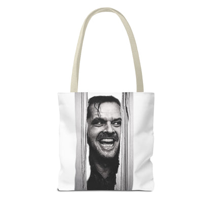 The Shining Tote Bag – Jack Torrance Jack Nicholson Kult-Horror Motiv – Schwarz-Weiß Stofftasche für Filmfans & Horror-Liebhaber
