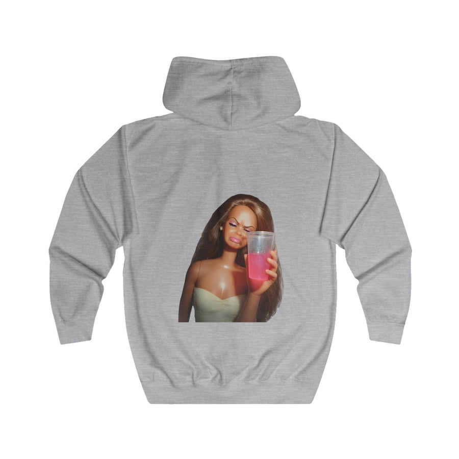 Party Doll Zip-Hoodie – Lustiger Partypulli mit Puppen-Motiv