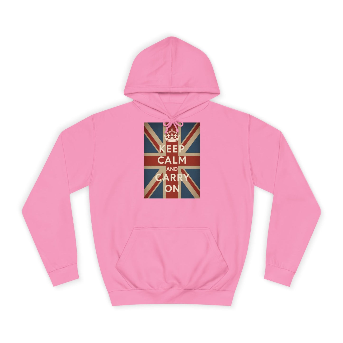 Keep Calm and Carry On Hoodie – Union Jack Britse Vlag Kroon Vintage Retro Hoodie voor UK-Fans