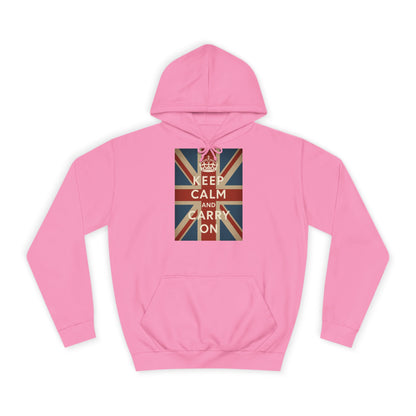 Keep Calm and Carry On Hoodie – Union Jack Britse Vlag Kroon Vintage Retro Hoodie voor UK-Fans