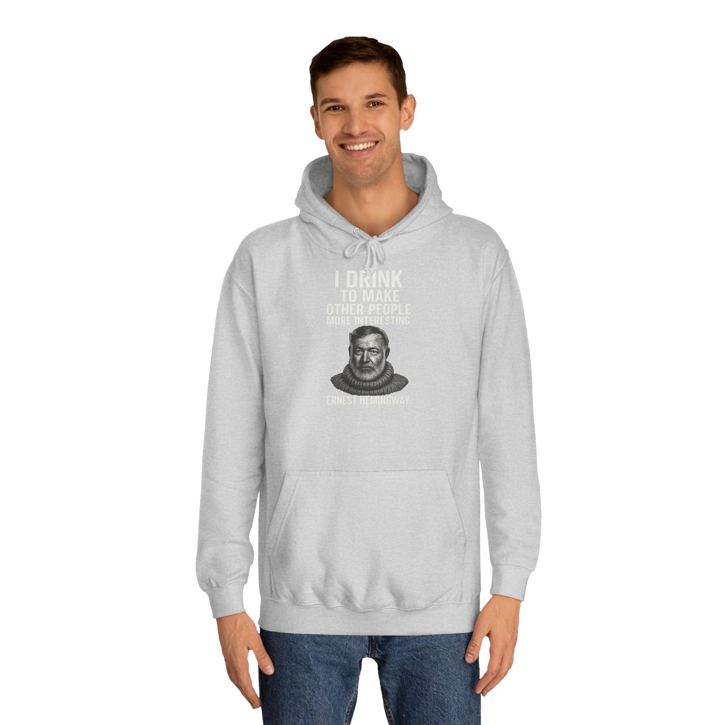 Ernest Hemingway Hoodie - I Drink To Make Other People More Interesting - Lustiges Zitat Geschenk für Literatur- & Whisky-Fans