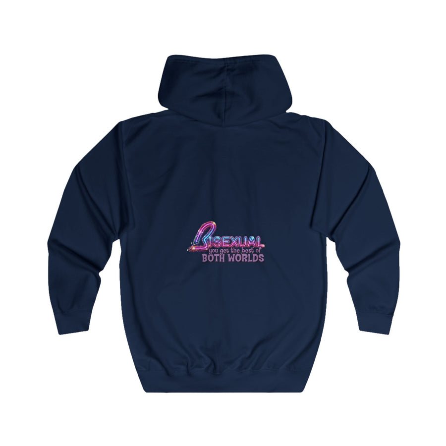 Bisexual – Best of Both Worlds Zip-Hoodie – Glitter-motief voor Bi Pride en CSD
